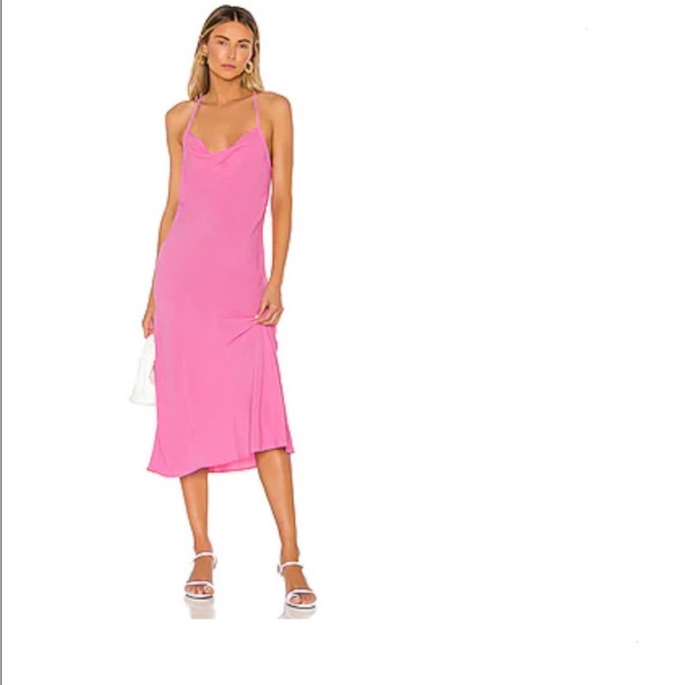 FLYNN SKYE 'Lynn' Midi Slip Dress, Peony Pink, Size S - NWT